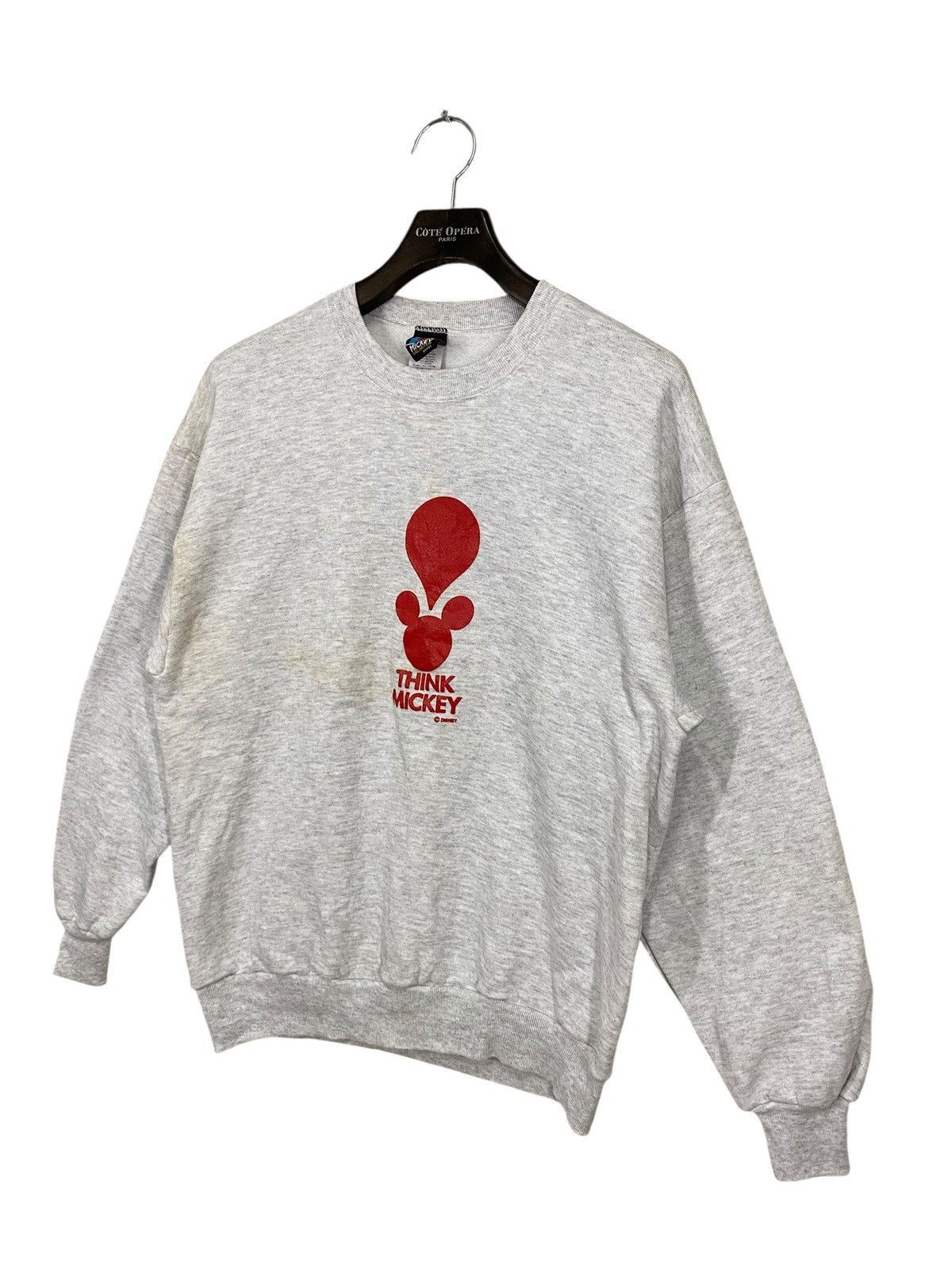 Mickey Mouse Vintage 80s think mickey by disney sweatshirt crewneck Size US L / EU 52-54 / 3 - 3 Thumbnail