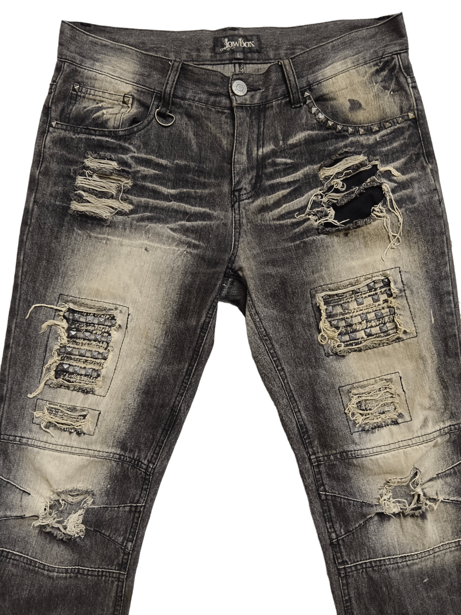 LOWBOX 💥Punk💥 Lowbox Distressed Flare Denim Size US 32 / EU 48 - 2 Thumbnail