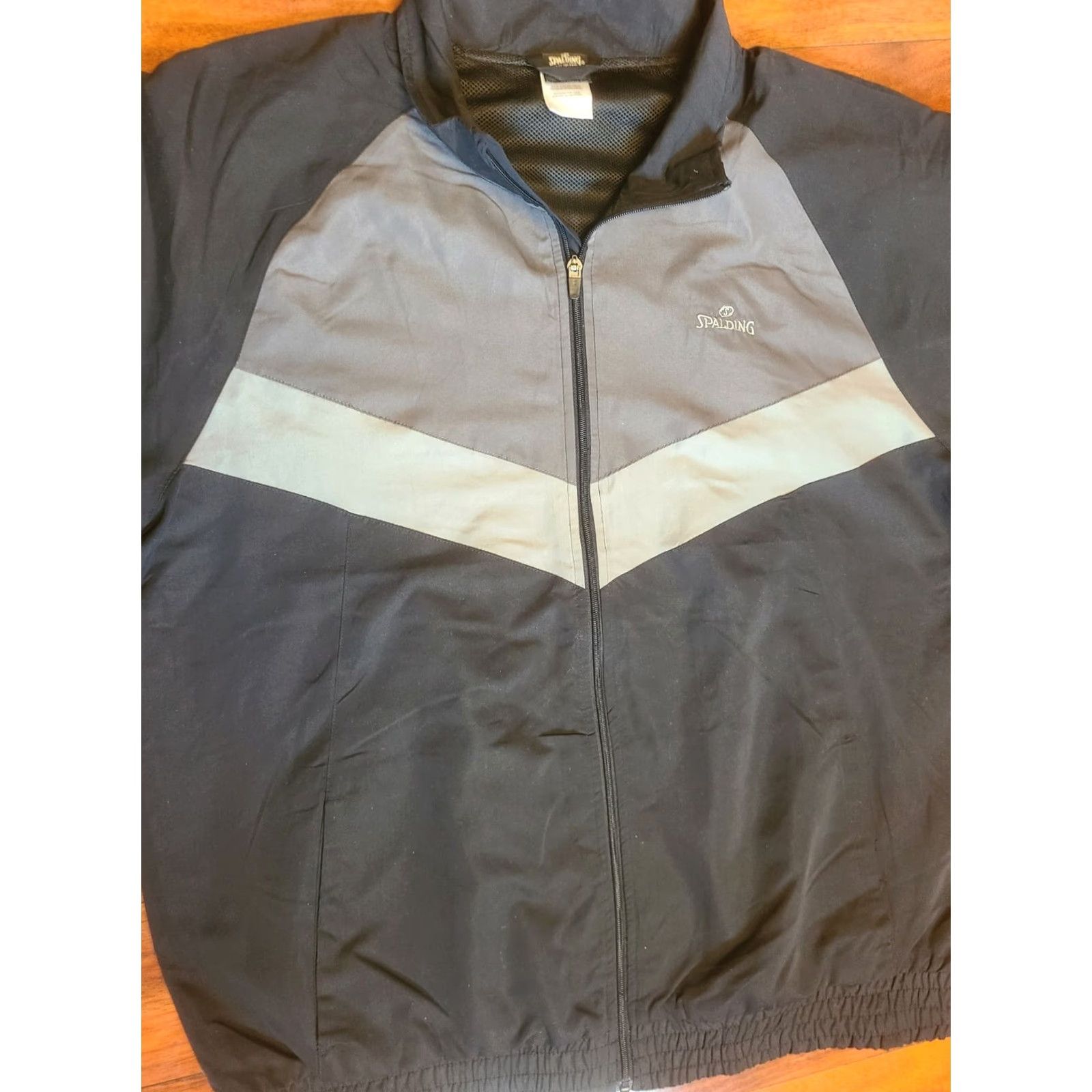 Spalding VINTAGE Spalding Athletic Jacket Windbreaker Jacket Mens 2XL Black Polyester Zip Long Coat All Seasons Pockets Retro College 90s Athletic Mens Size US XXL / EU 58 / 5 - 2 Thumbnail