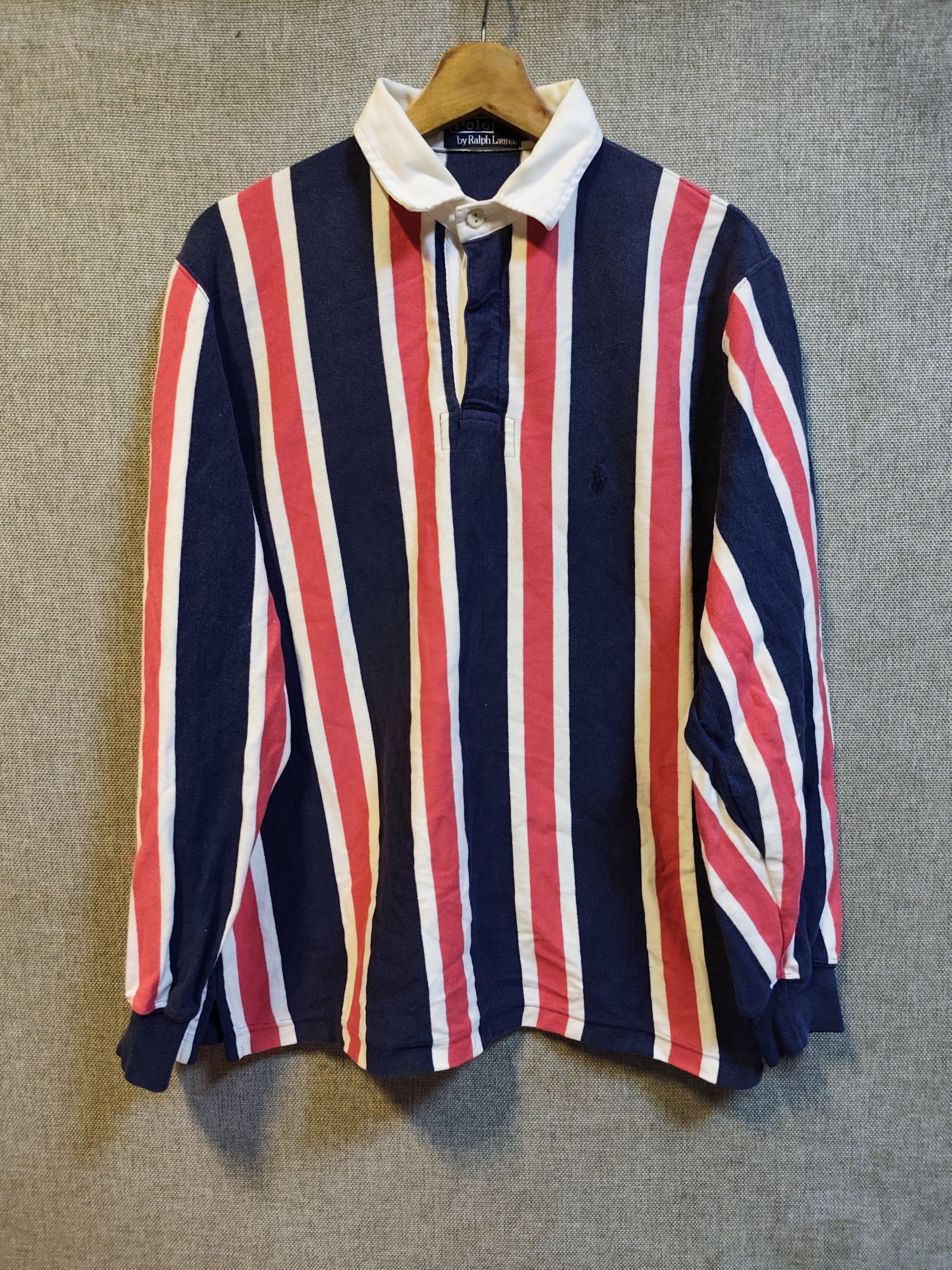 Polo Ralph Lauren Vintage 90s Polo Ralph Lauren Striped Rugby Shirt Size US M / EU 48-50 / 2 - 1 Thumbnail