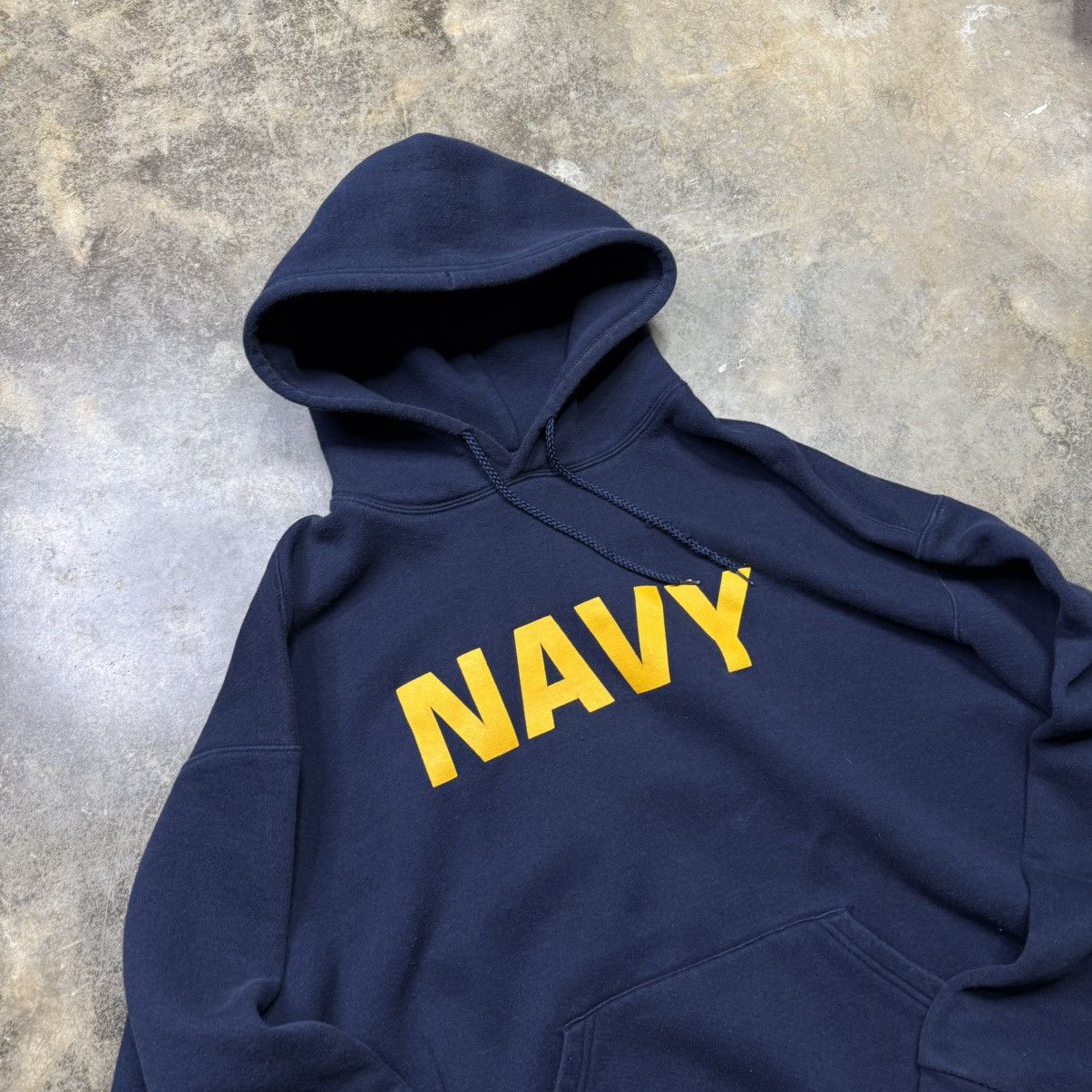 Vintage vintage united states navy baggy navy blue pullover hoodie Size US XXL / EU 58 / 5 - 4 Thumbnail