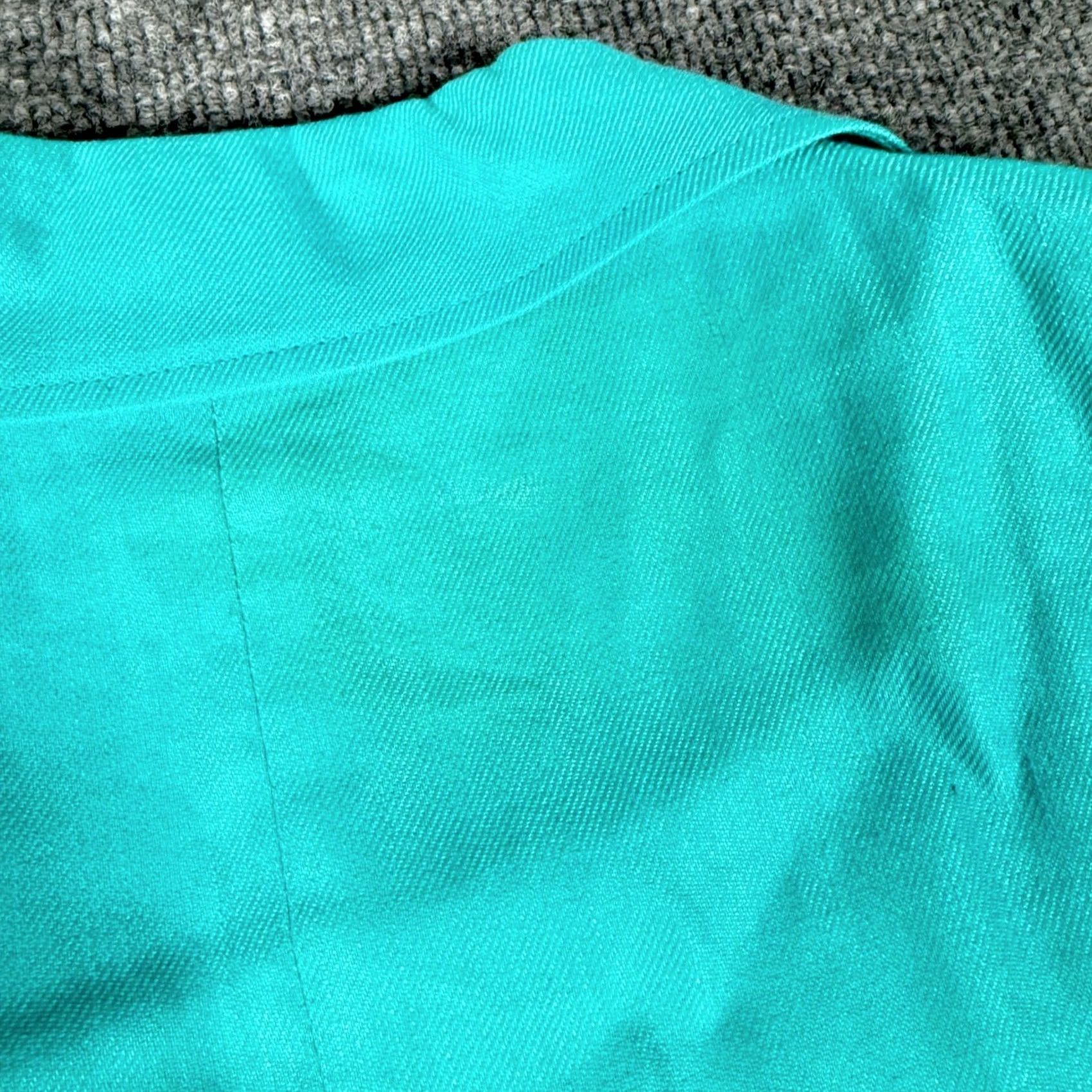 Chaps VINTAGE CHAPS Blazer 2P Teal Linen Blend Single Button 3/4 Sleeve Women Business Casual Size XS / US 0-2 / IT 36-38 - 4 Thumbnail