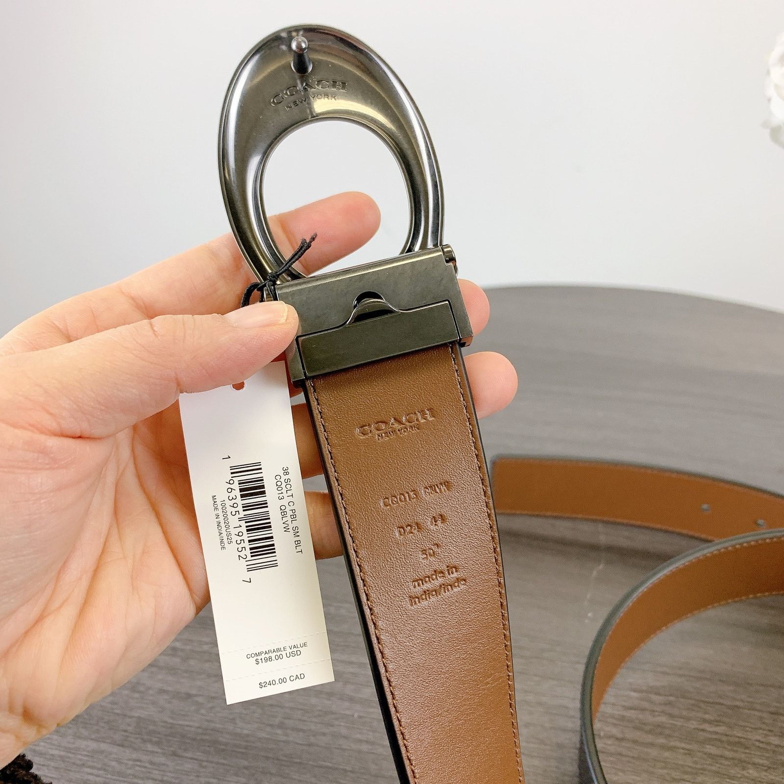 Coach Coach CQ013 Signature Buckle Cut Reversible Belt, 38 Mm Size ONE SIZE - 4 Thumbnail