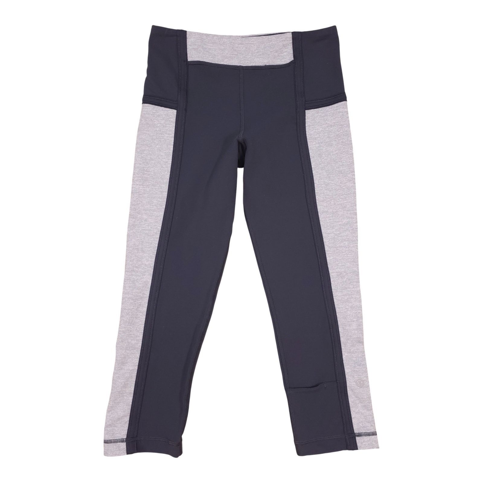 Lululemon Lululemon Wunder Under Coal / Wee Stripe White Sz 4/6/Small Size 27" / US 4 / IT 40 - 1 Thumbnail