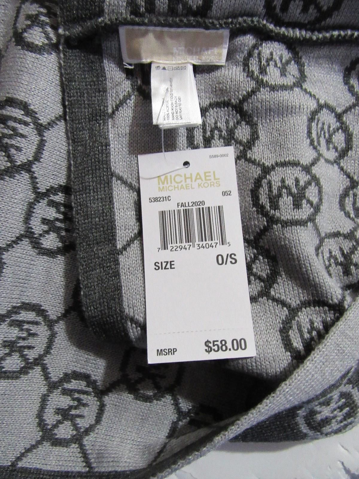 Michael Kors Michael Kors Womens Monogram Infinity Scarf Derby Grey NWT Size ONE SIZE - 4 Thumbnail
