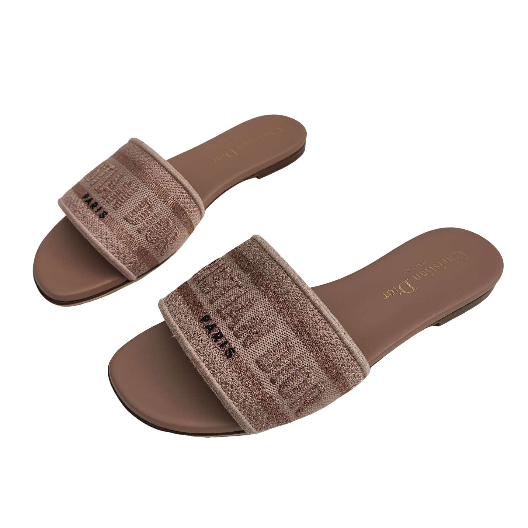 Dior Dior Dway Embroidered Slides Size 36 Size US 6 / IT 36 - 1 Thumbnail