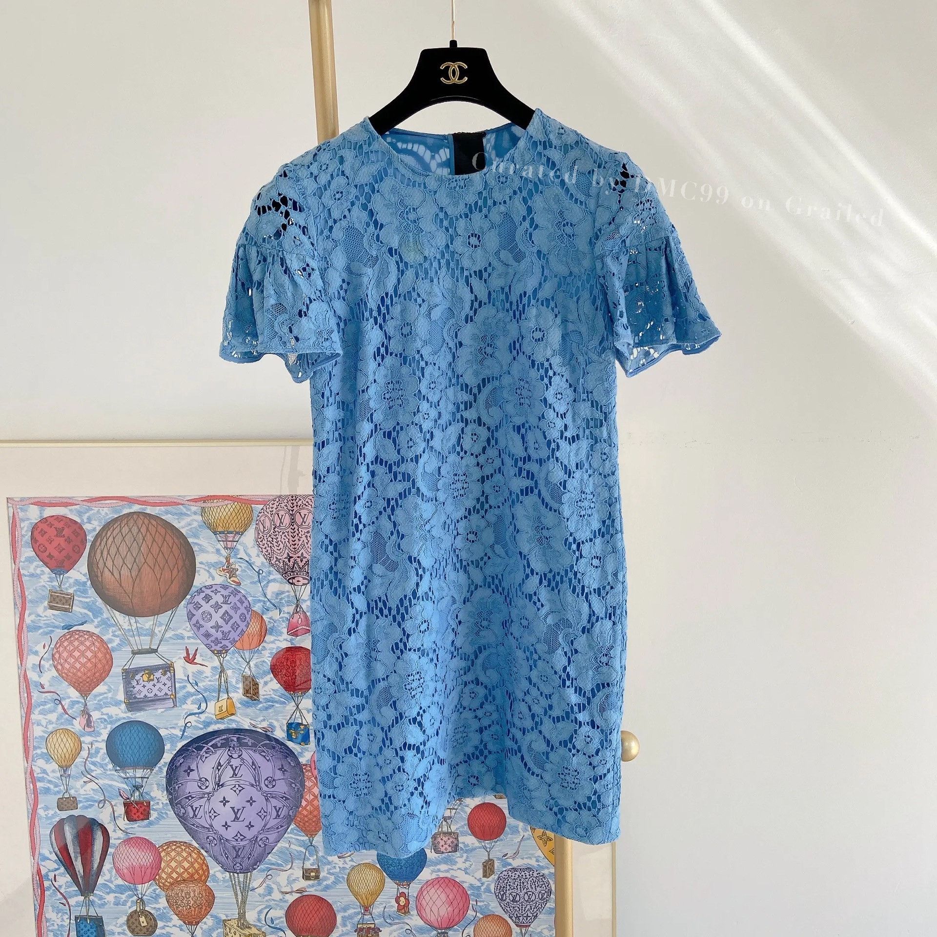 burberry blue lace dress Womens :: Pre-owned :: Dresses :: Burberry blue lace dress, pleat sleeves,  sz. 8, fully lined