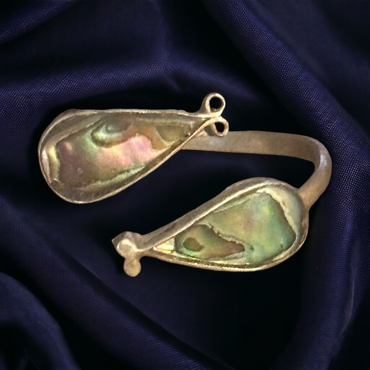 Vintage Vintage abalone teardrop wrap ring Size ONE SIZE - 1 Thumbnail