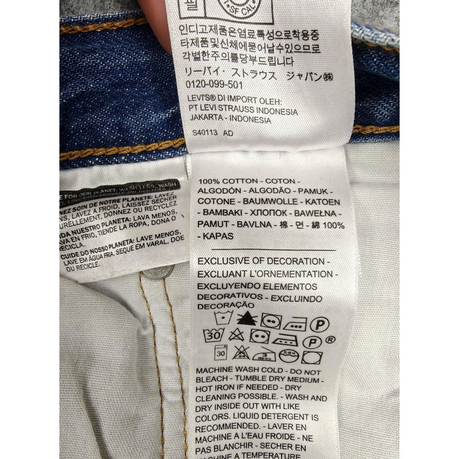 Levi's Levi's 501 Premium Jeans Mens 34x32 Blue Straight Button Fly Distressed Denim Jeans Size US 34 / EU 50 - 6 Thumbnail