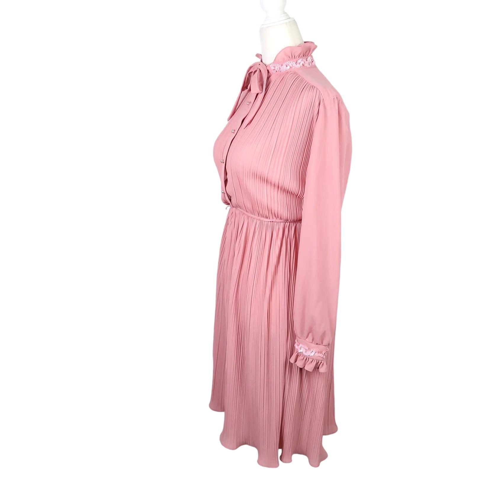 Pinko VINTAGE New Discoveries pink plisse knee length party dress S Shirt? Size S / US 4 / IT 40 - 4 Thumbnail