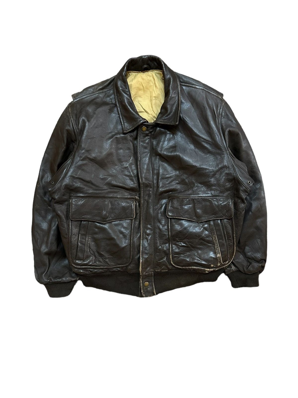 Vintage Vintage Aviator Leather Jacket Size US M / EU 48-50 / 2 - 1 Thumbnail