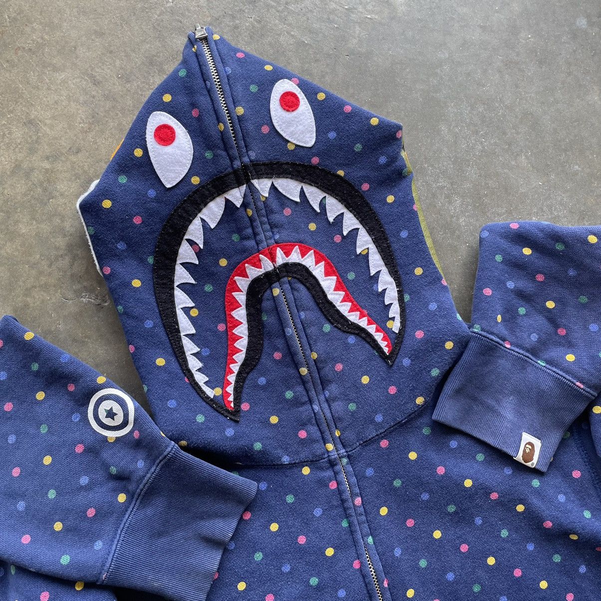Bape Bape Polka Dot Shark Face Full Zip Hoodie Size US M / EU 48-50 / 2 - 1 Thumbnail