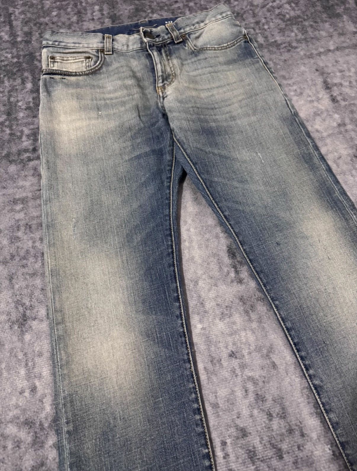 Saint Laurent Paris Saint Laurent 13FW Light Blue "Cat Paw" Basic Denim Jeans Size US 28 / EU 44 - 3 Thumbnail