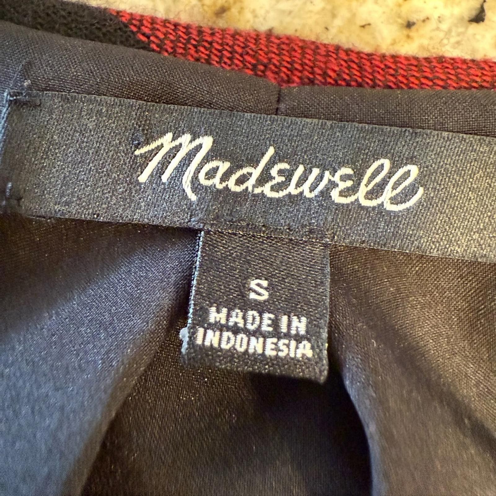 Madewell Madewell red black plaid flannel wool blend midi dress SZ SM Size S / US 4 / IT 40 - 7 Thumbnail