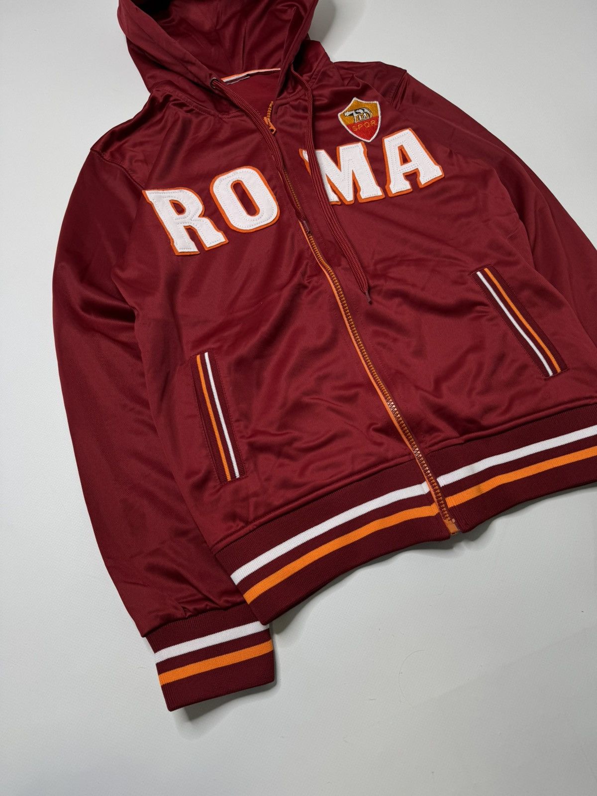 Vintage Vintage 90s AS Roma football soccer zip up hoodie blokecore Size US M / EU 48-50 / 2 - 4 Thumbnail