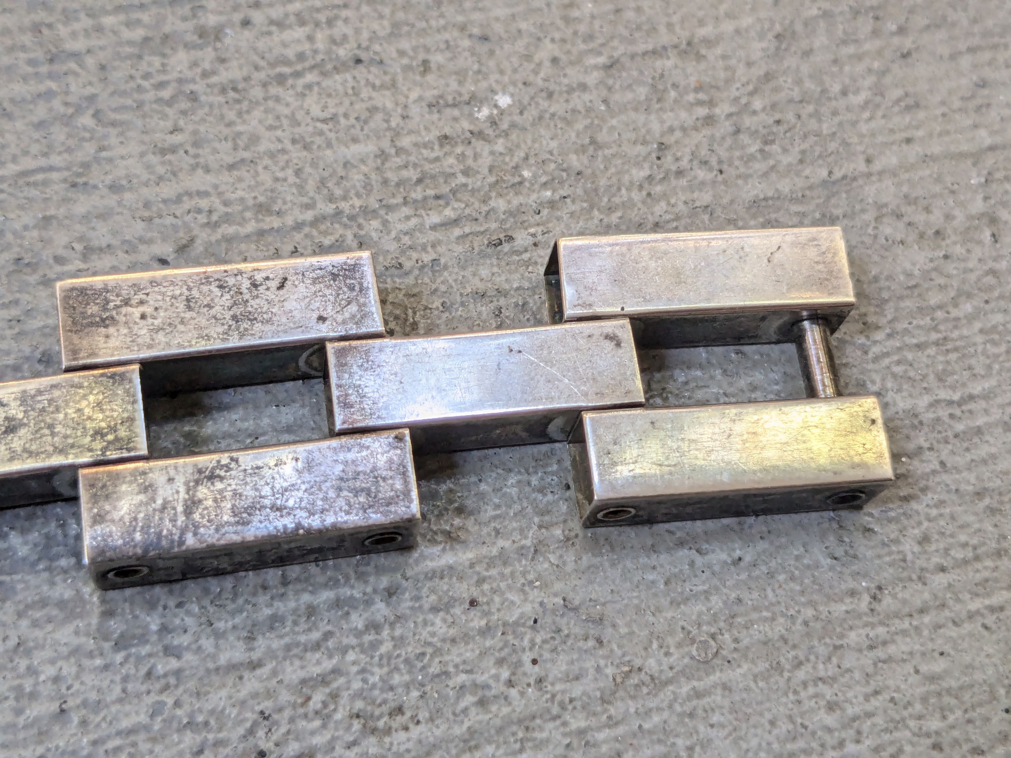 Other Vintage Sterling Silver Bracelet Modern Industrial 7.75" Size ONE SIZE - 12 Thumbnail