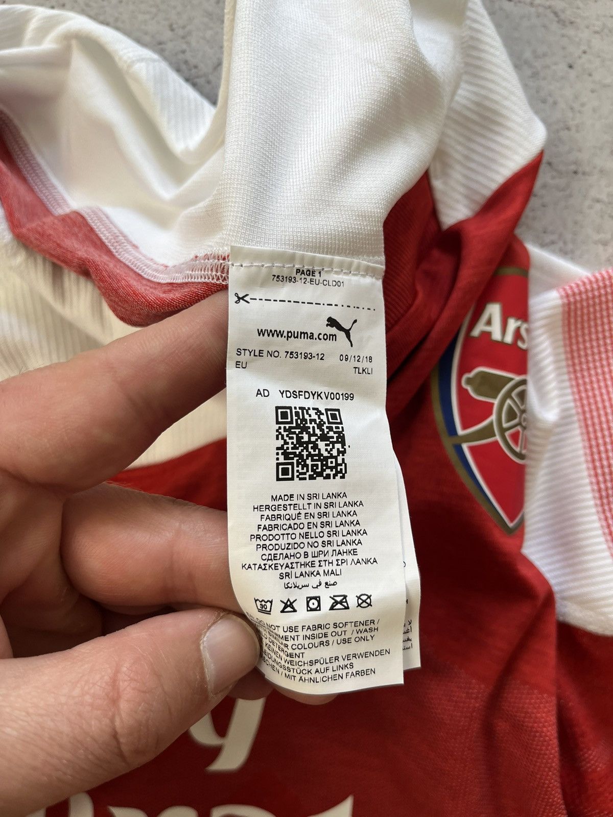 Puma PUMA ARSENAL LONDON 2018 2019 HOME FOOTBALL SOCCER JERSEY Size US XXL / EU 58 / 5 - 8 Thumbnail