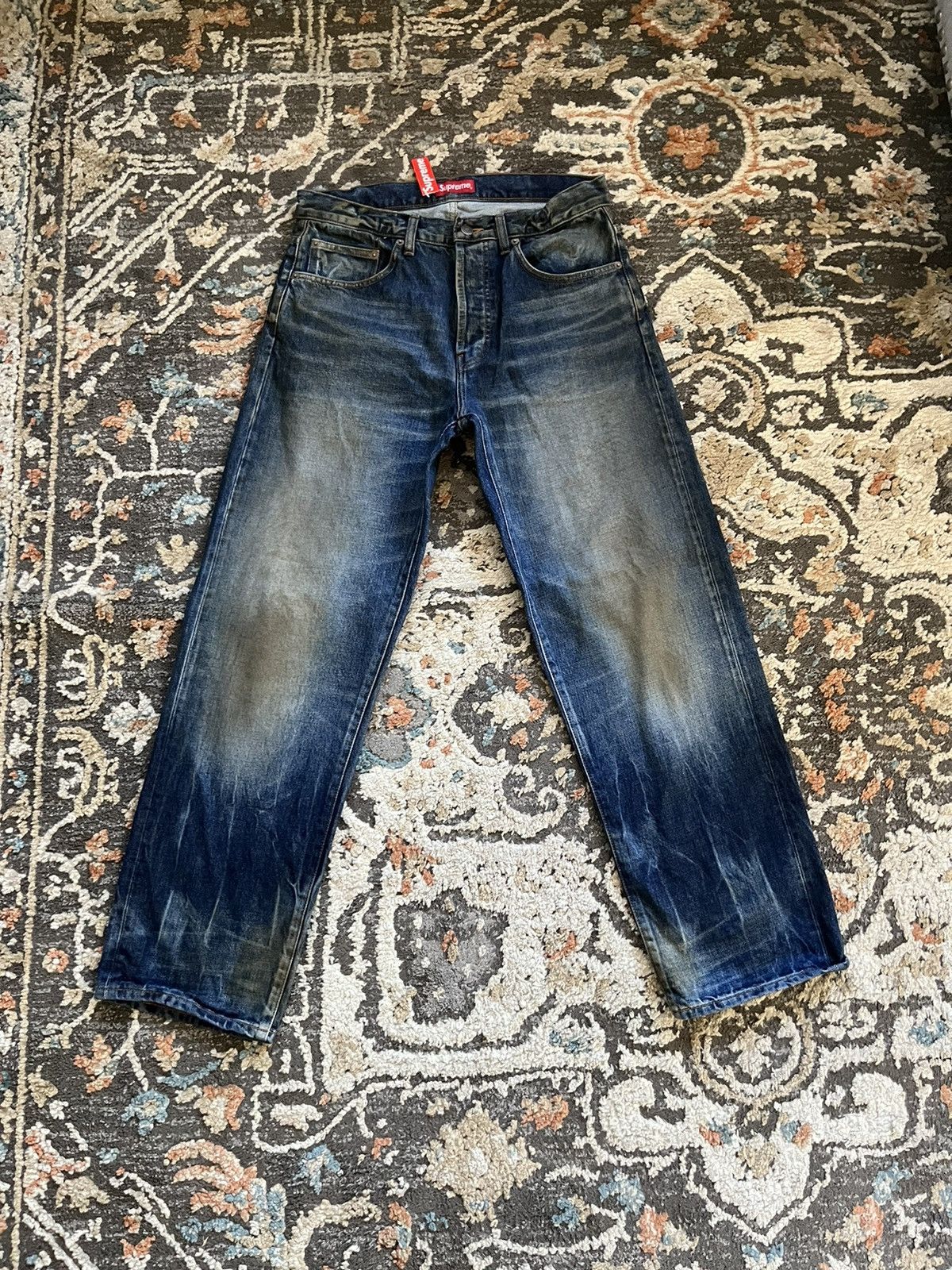 Supreme Supreme Distressed Loose Fit Selvedge Jean | Grailed