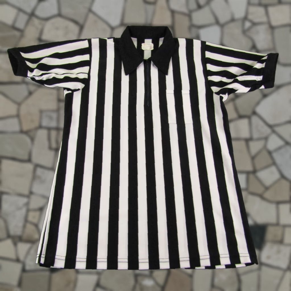 Vintage VINTAGE Felco Referee Shirt Mens L BLACK White 1/4 Zip Stripes Ref Polo 70s Shirt Mens L Black White 70s Referee Shirt Felco Size US L / EU 52-54 / 3 - 1 Thumbnail