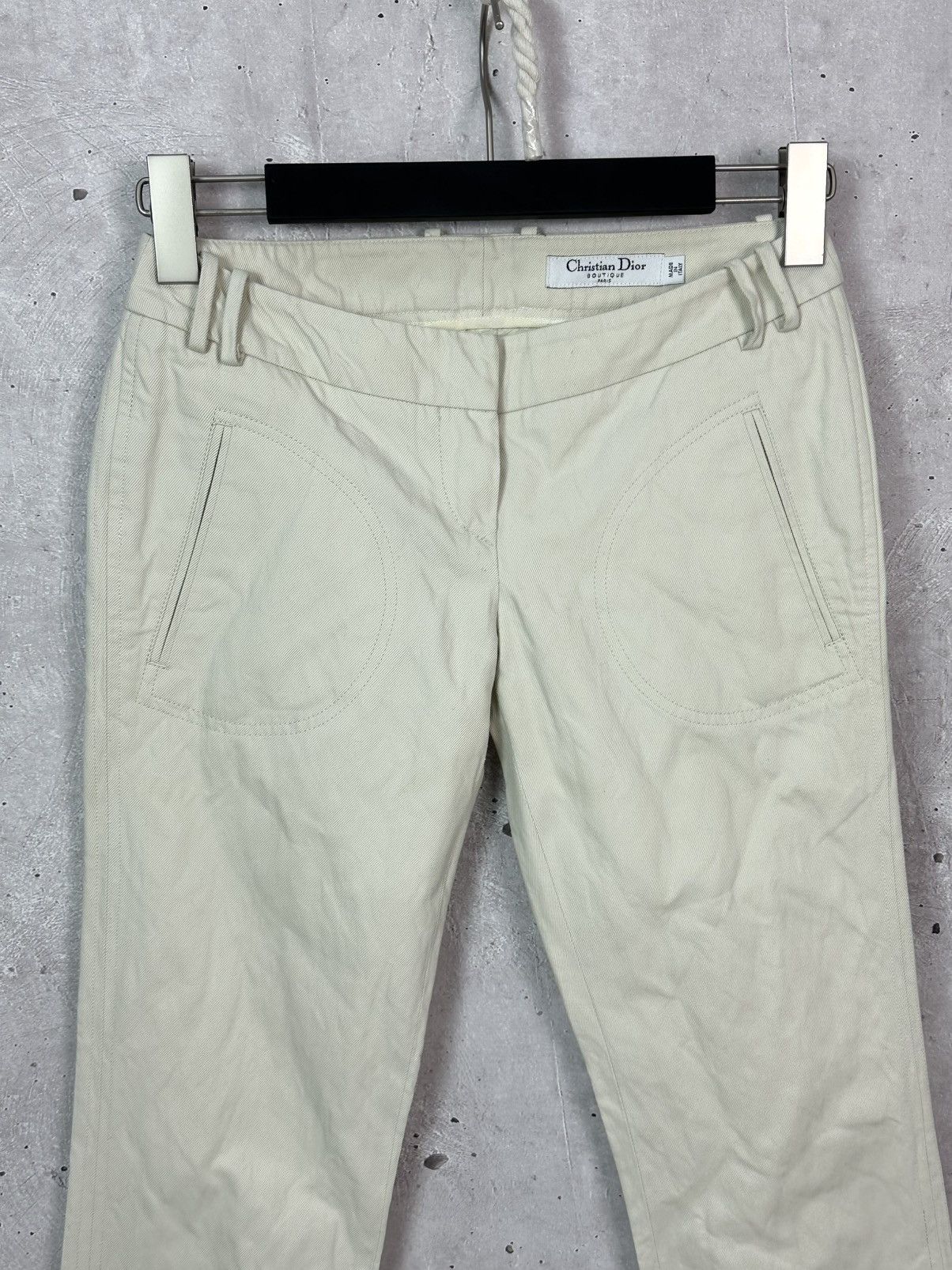 Dior × Vintage Christian Dior Boutique Made in Italy Cotton Pants Size 26" / US 2 / IT 38 - 2 Thumbnail