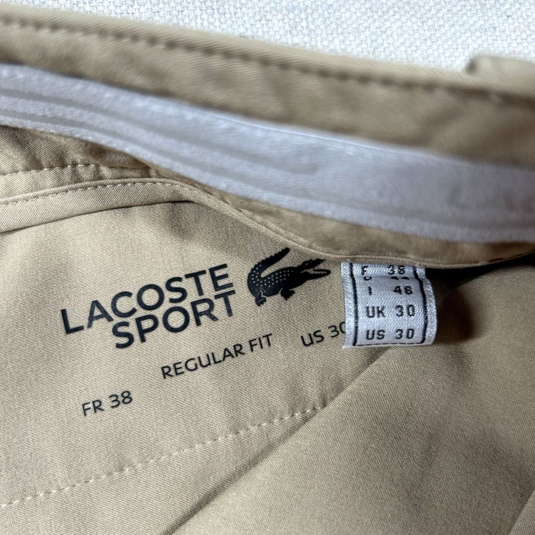 Lacoste Lacoste Sport Shorts Mens 30 Performance Chino Stretch Khaki Solid Golf Flat Beige Polyester Spandex 9 in Inseam Mens Regular Mid Rise Size US 30 / EU 46 - 5 Thumbnail