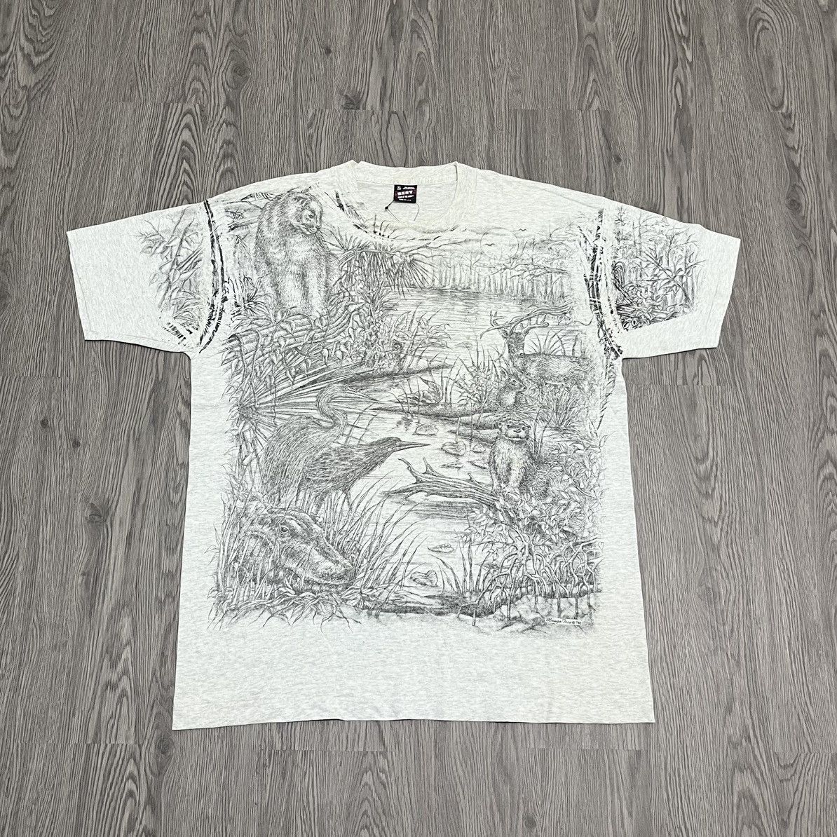 Vintage 90s Mango Tree All Over Print Nature Landscape T-shirt Size US XL / EU 56 / 4 - 1 Thumbnail
