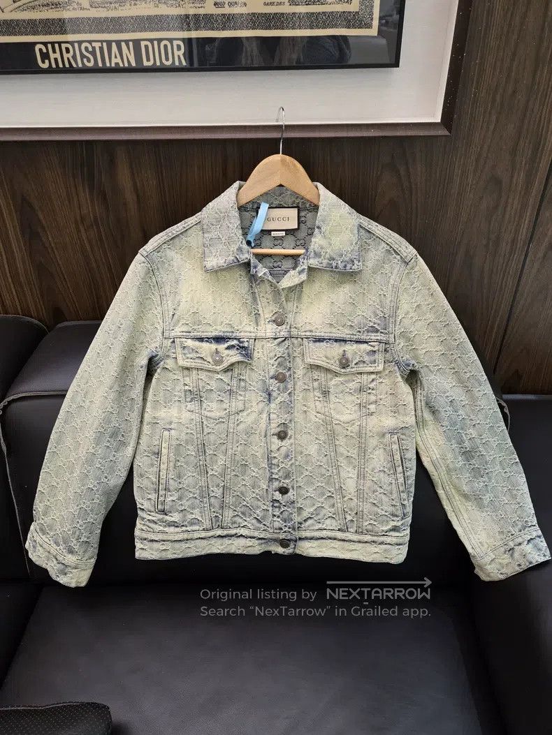 Gucci Gucci SS22 GG jacquard full-print old-fashioned denim jack Size XS / US 0-2 / IT 36-38 - 1 Thumbnail