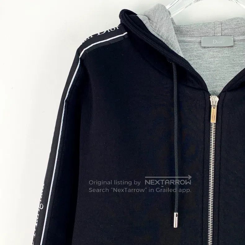 Dior Dior Black side logo slogan hooded drawstring zipper sweat Size US S / EU 44-46 / 1 - 3 Thumbnail