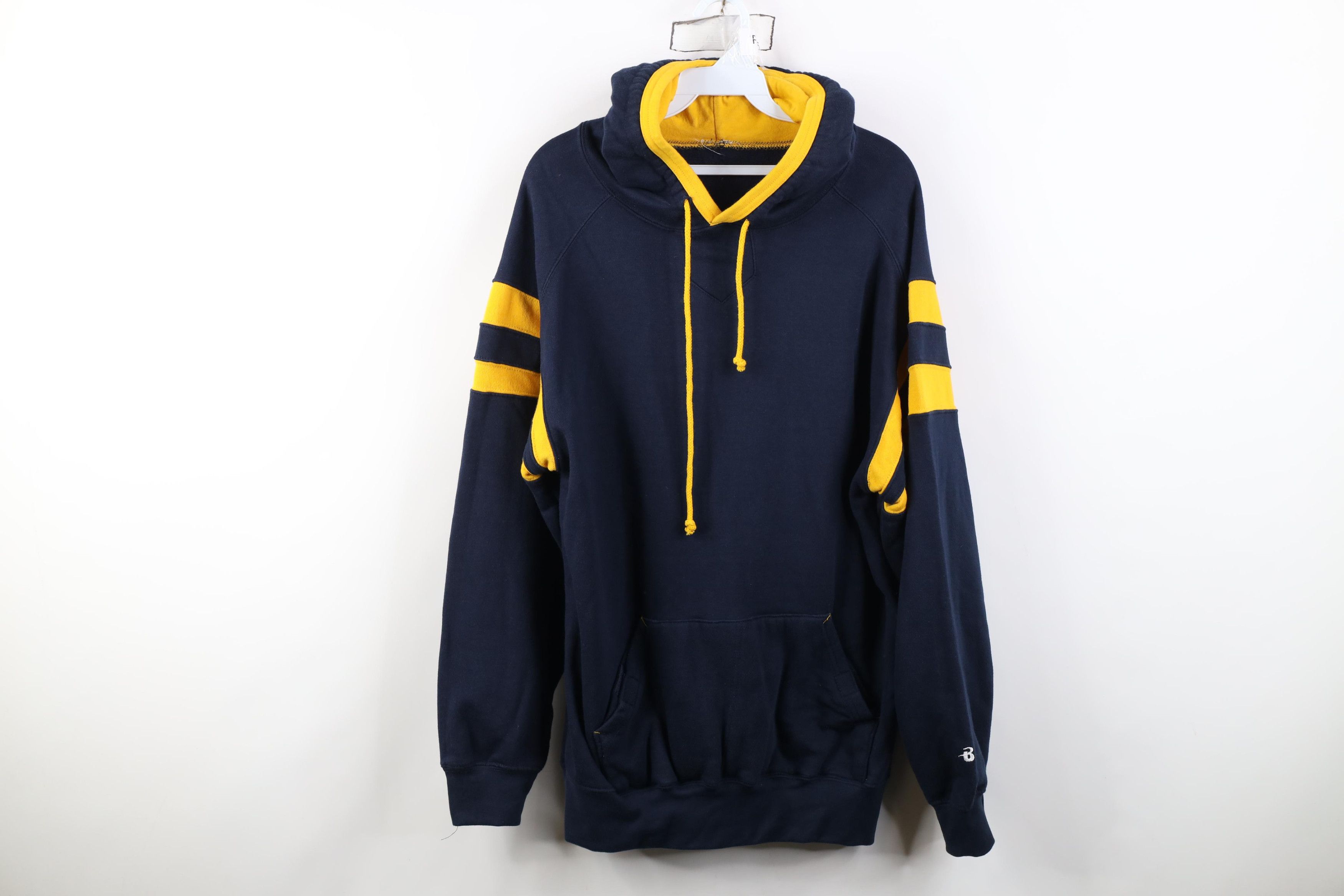 Vintage Vintage 90s Y2K Baseball Hoodie Sweatshirt Striped Blue Size US L / EU 52-54 / 3 - 1 Thumbnail