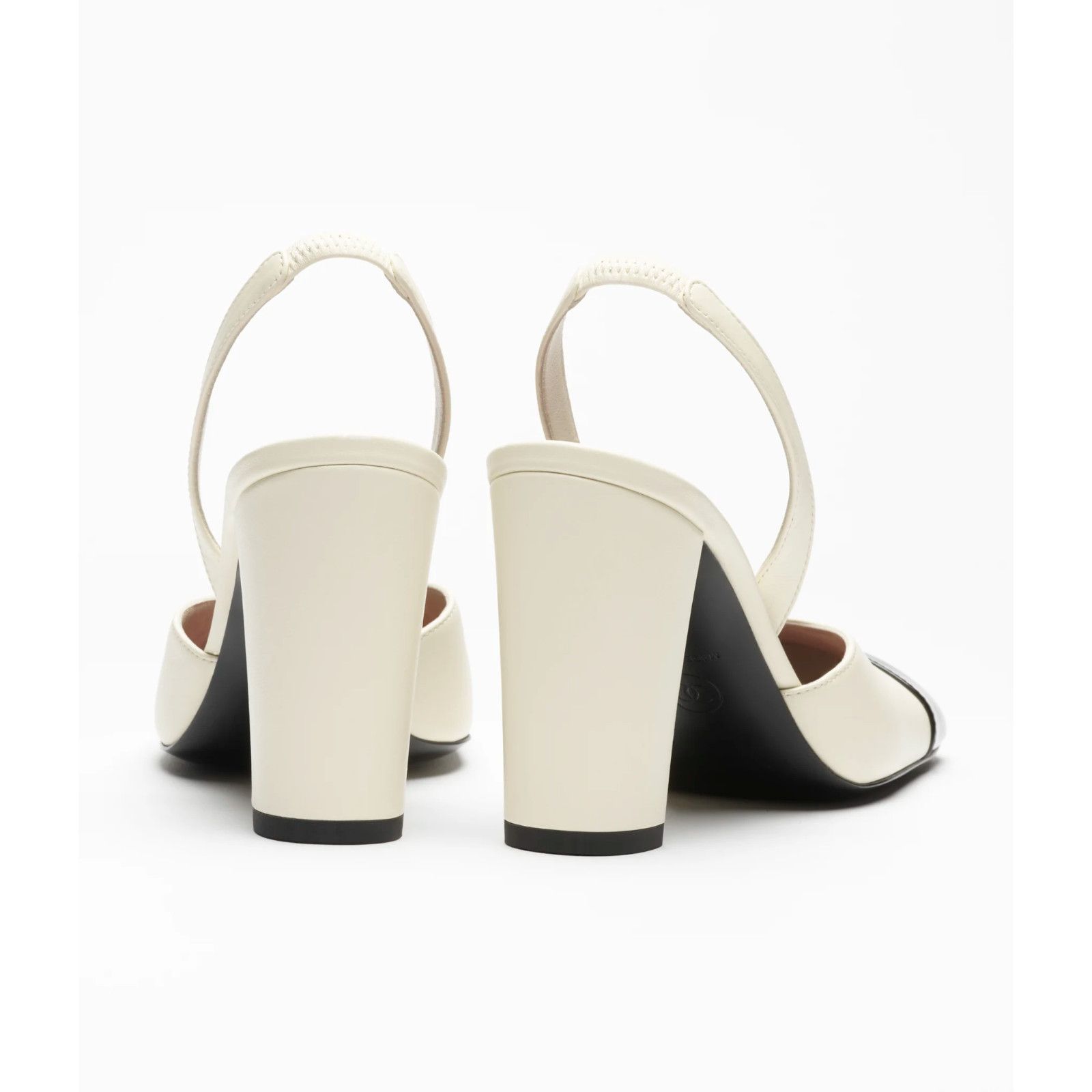 Chanel Chanel 26S Ivory Black Square Toe Slingback Block Heel 40.5 Size US 10.5 / IT 40.5 - 20 Thumbnail