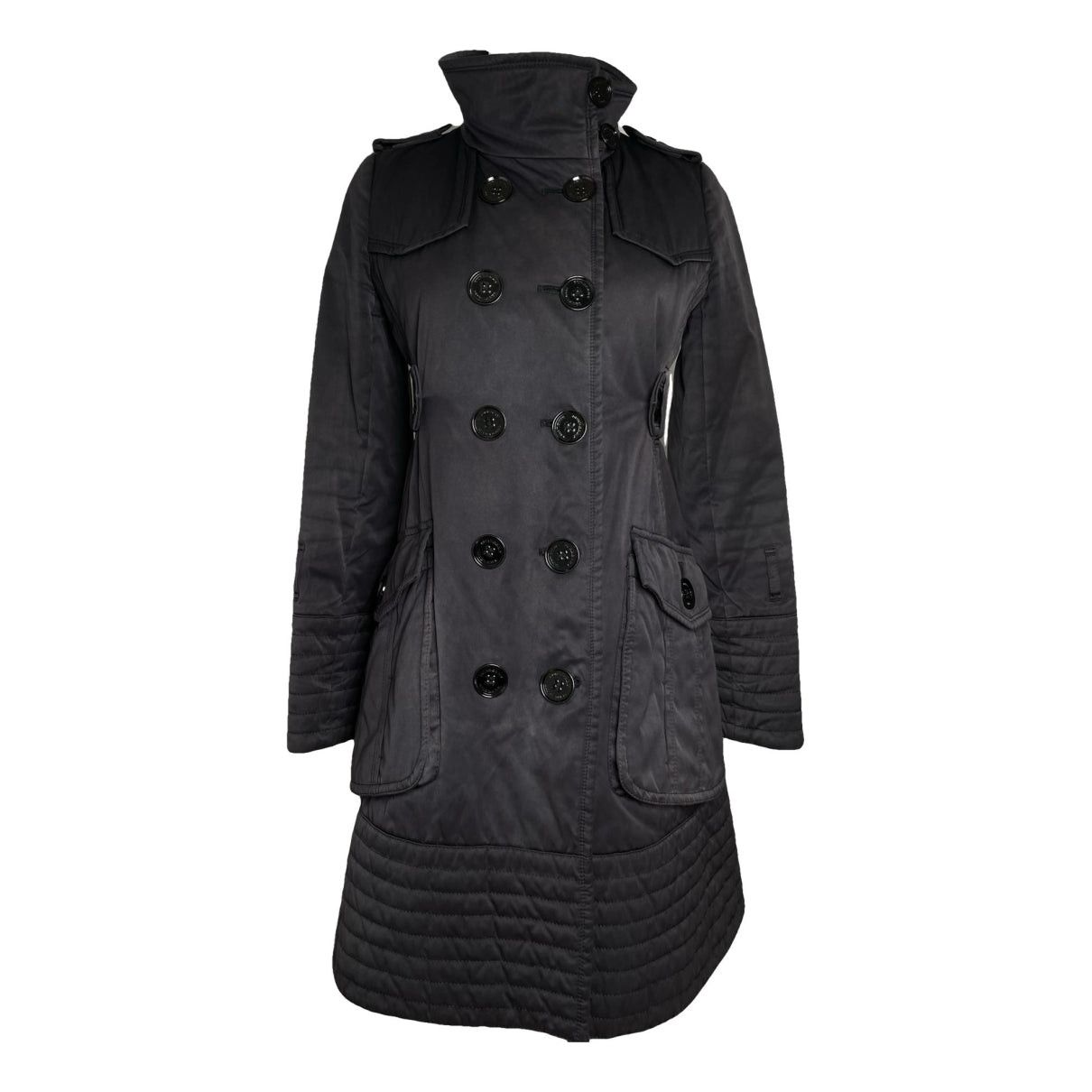 Burberry Sandringham Black Polyester Trench Coat Size S / US 4 / IT 40 - 1 Thumbnail