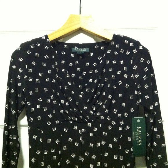 Ralph Lauren RALPH LAUREN WOMEN'S NEW BLACK 95%POLYESTER DRESS SIZE: 2 Size XS / US 0-2 / IT 36-38 - 3 Thumbnail