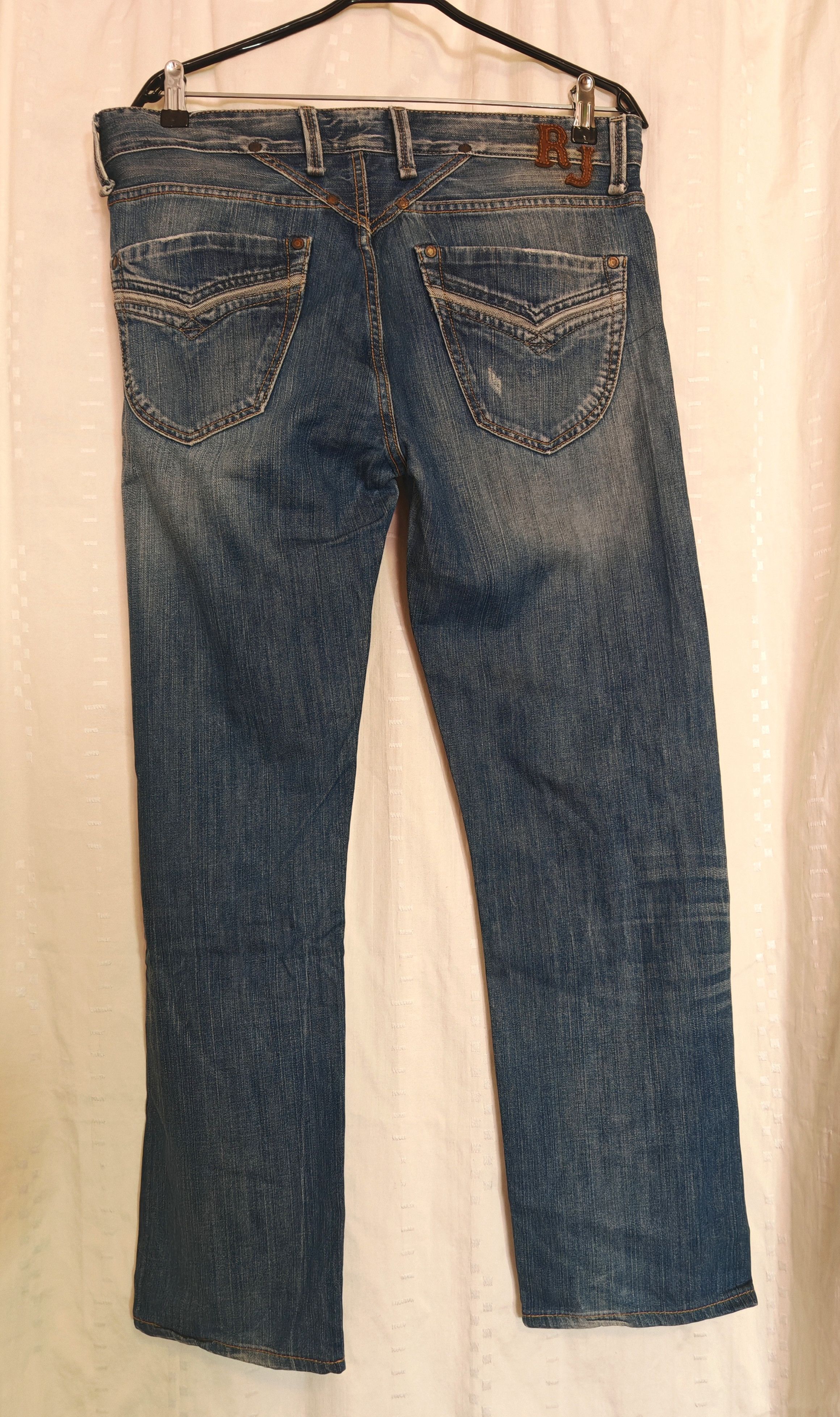 Replay × Vintage Replay Rare Y2K Straight Faded Whiskered Button Fly Jeans Size US 32 / EU 48 - 7 Thumbnail