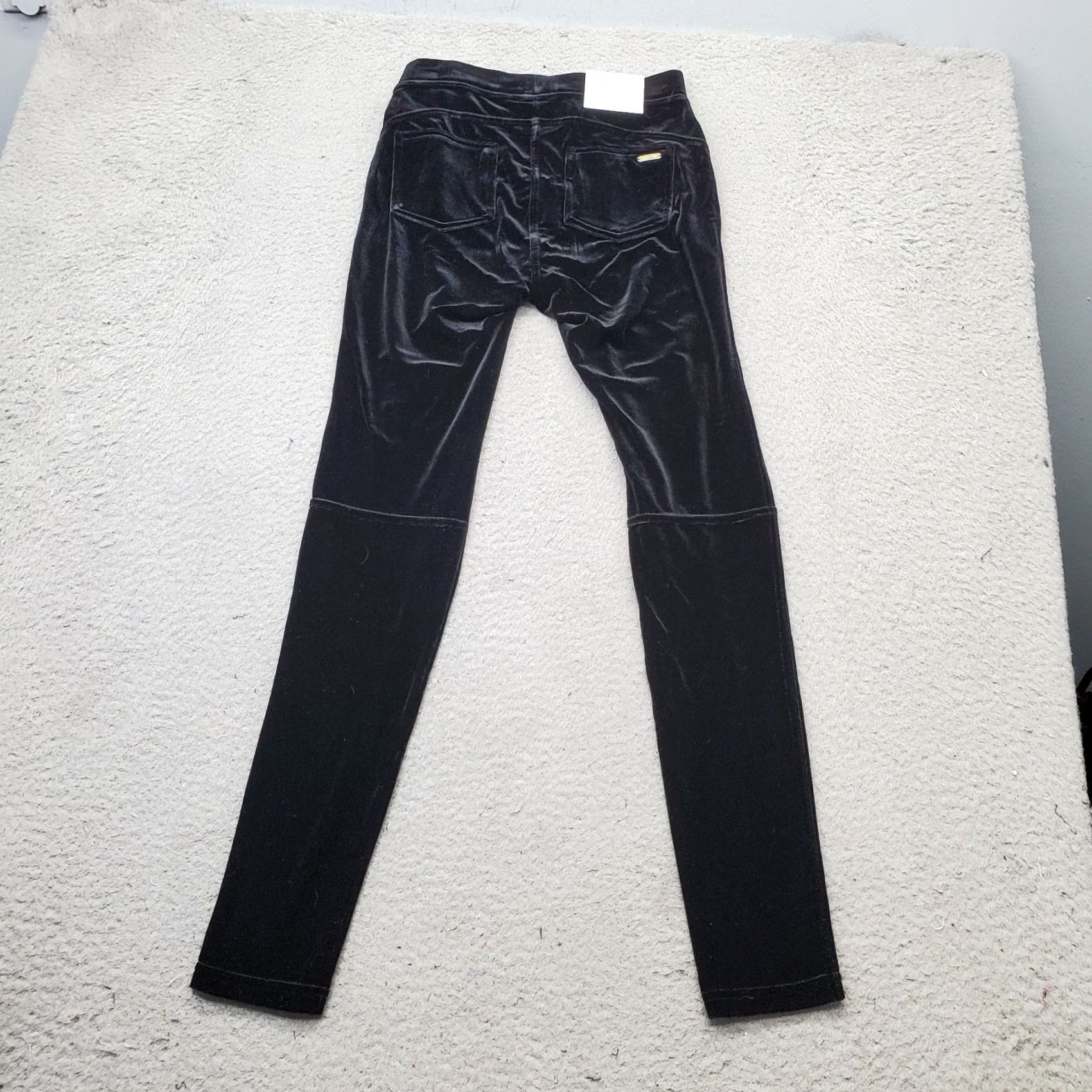 Calvin Klein Calvin Klein Womens XS Black Velvet Leggings Modern Stretch Slim Fit M7VFV894 Size 26" / US 2 / IT 38 - 2 Thumbnail