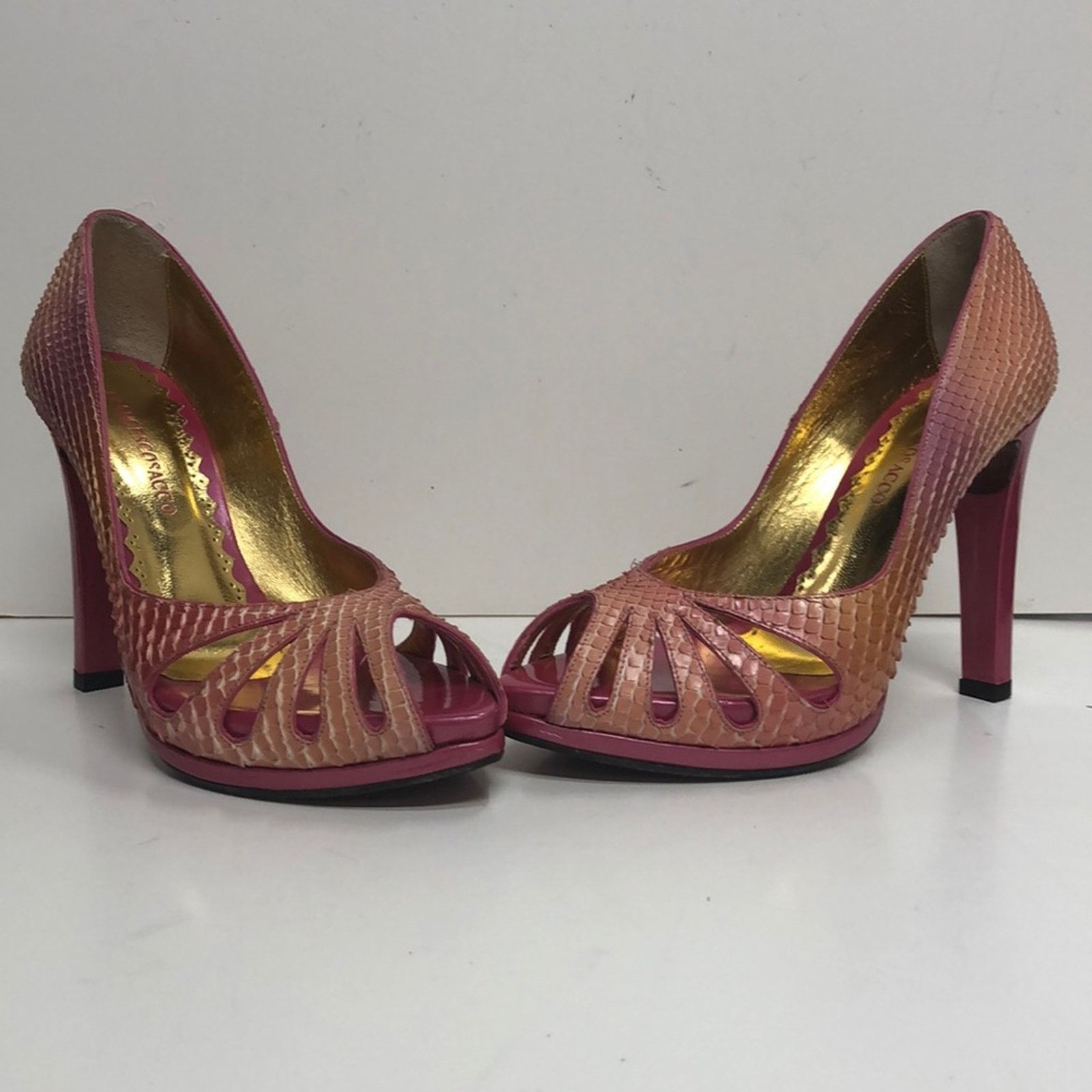 & Other Stories Francesco Sacco Made in Italy Pink Python Platform Size US 7 / IT 37 - 3 Thumbnail