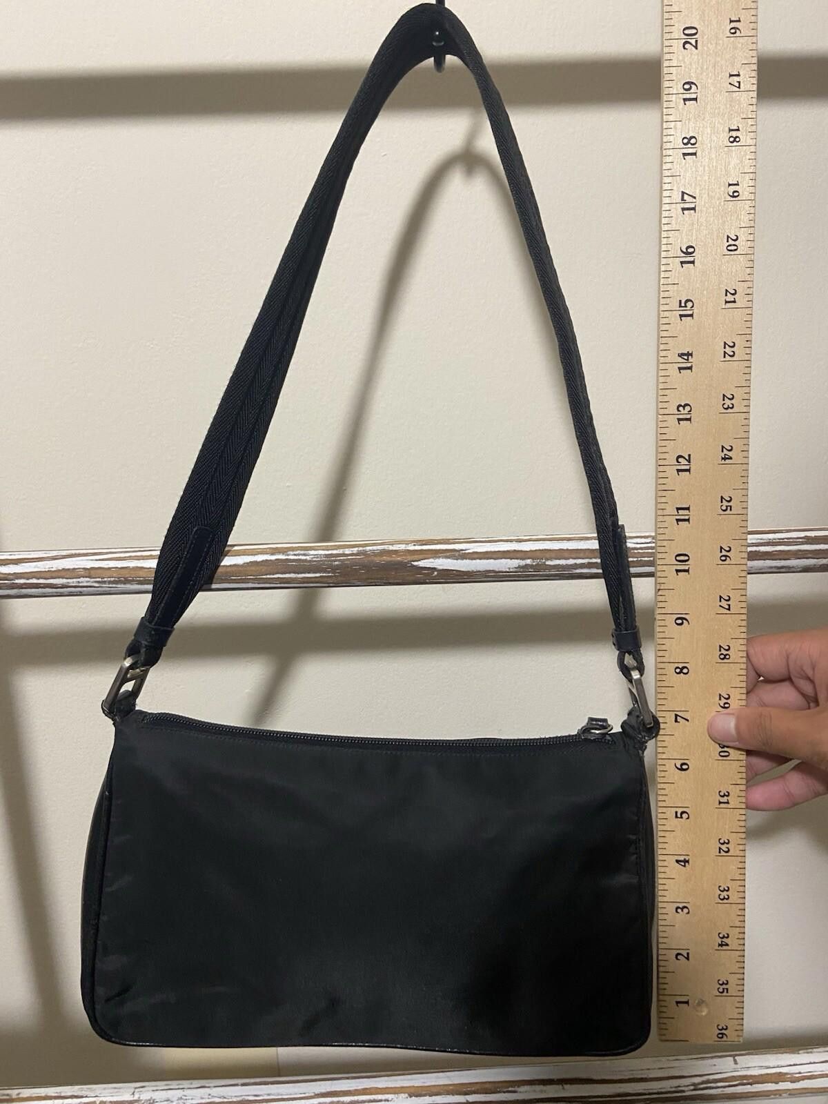 Prada Vintage Prada black nylon leather shoulder bag scuffed/solid Size ONE SIZE - 3 Thumbnail