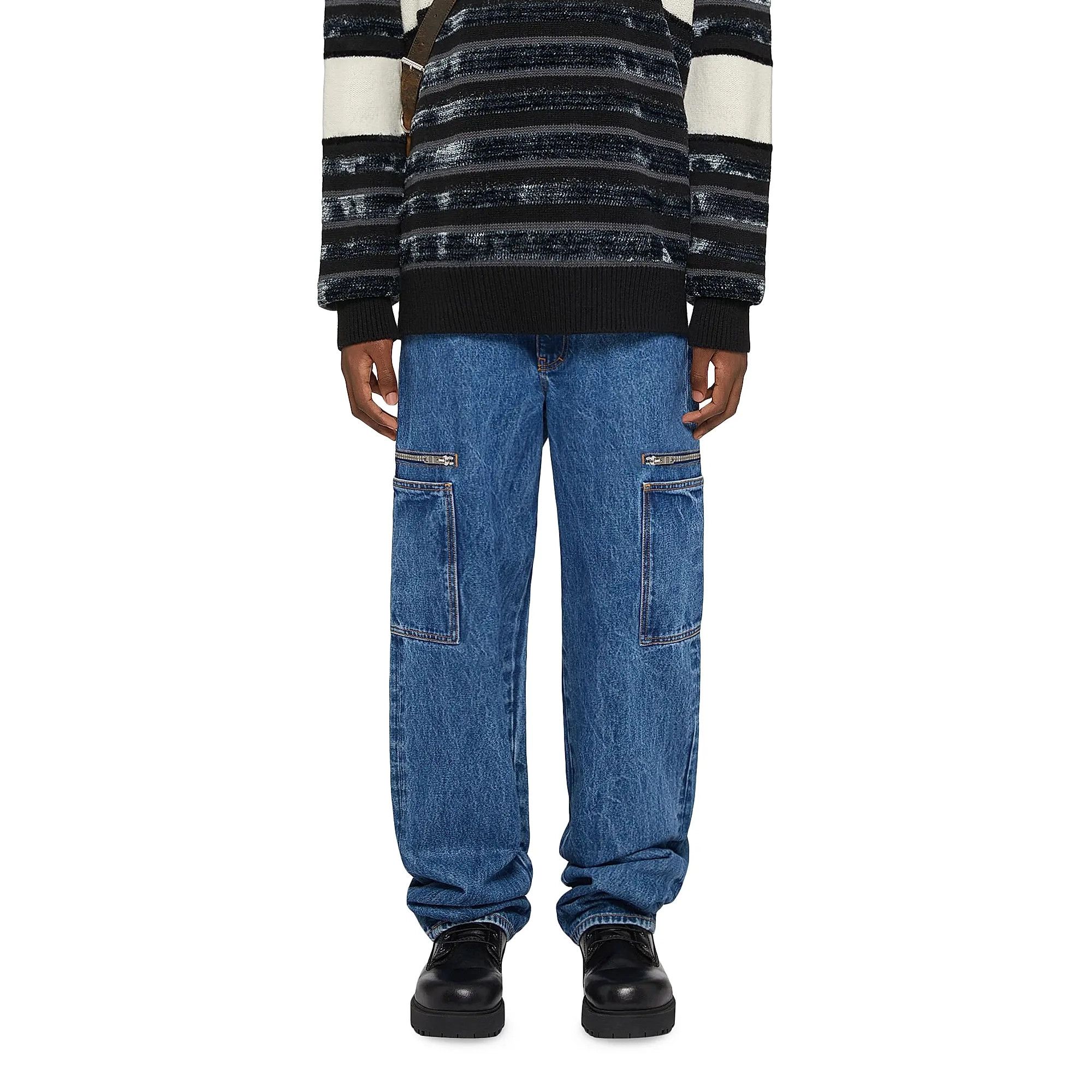 Givenchy 31 Givenchy Jeans Loose Fit Cardo Pants Marble Denim Blue Size US 31 - 2 Thumbnail