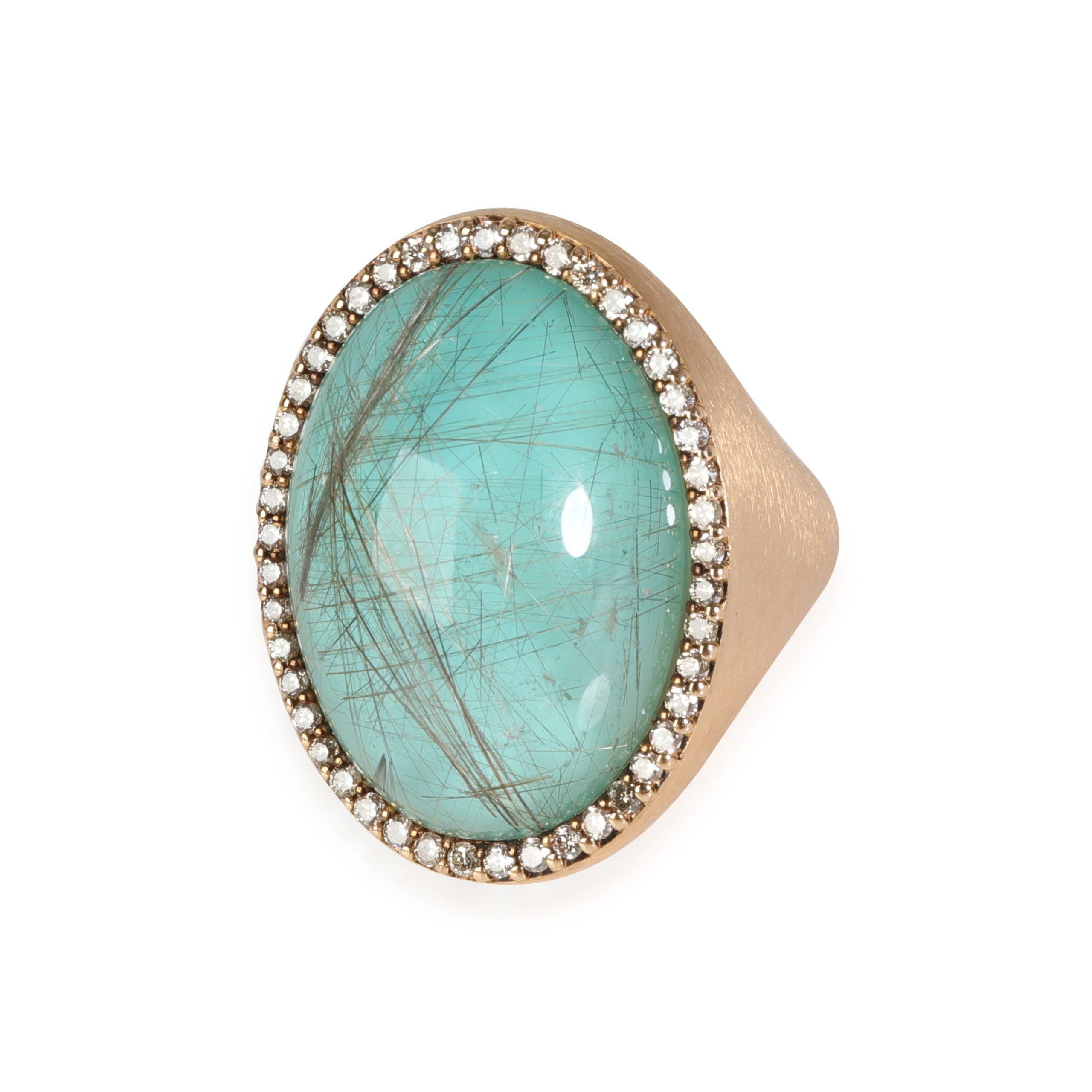 image of Tiffany Co Roberto Coin Quartz Diamond Ring In 18K Rose Gold 0.22 Ctw, Women's