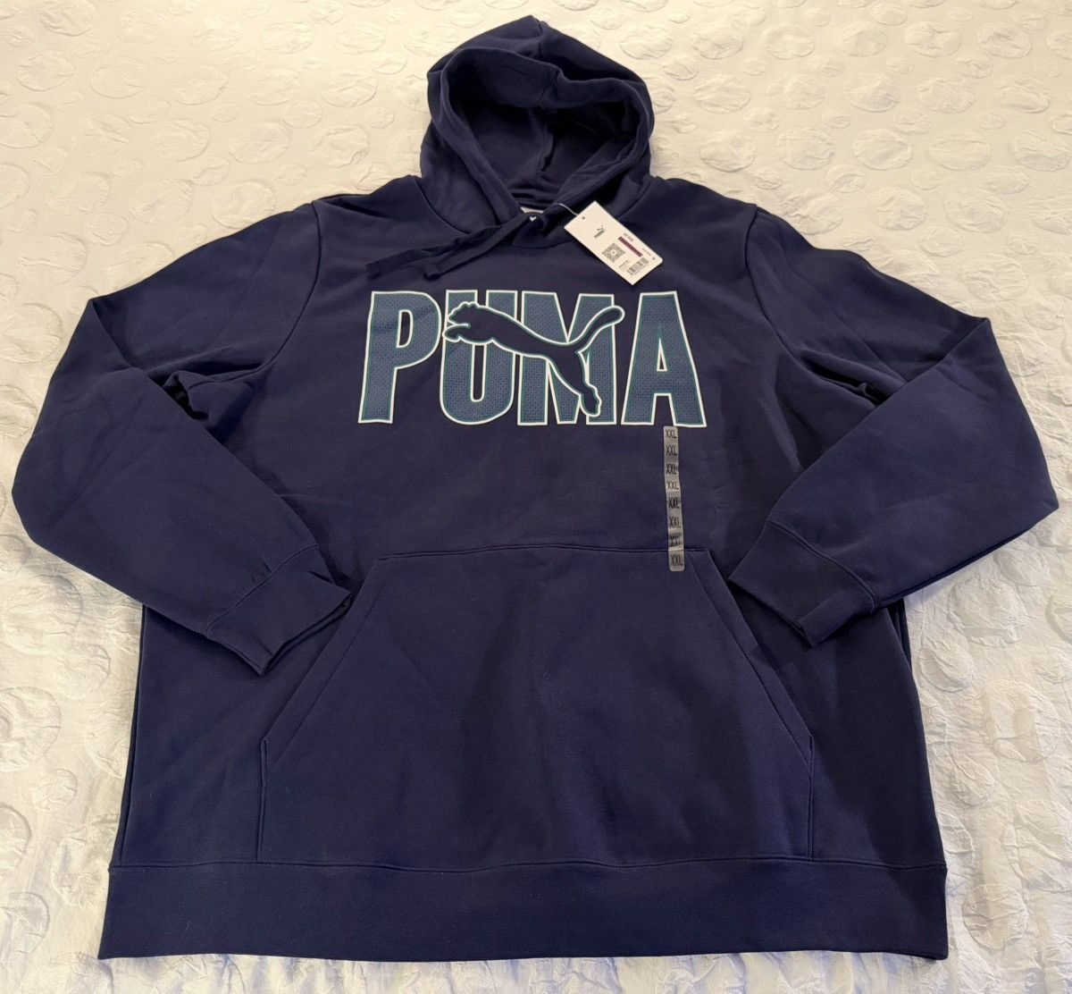 Puma Puma Essentials Overlap Hoodie Blue Long Sleeve Pullover Size US XXL / EU 58 / 5 - 1 Thumbnail