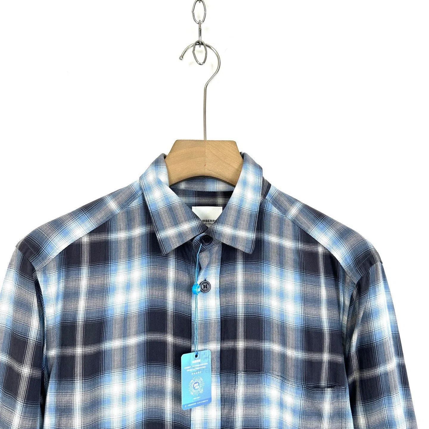Burberry Burberry Blue Check Logo Long-Sleeve Shirt. Size US S / EU 44-46 / 1 - 3 Thumbnail