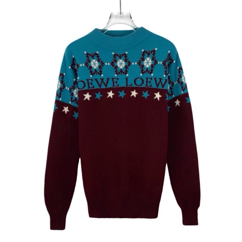 Loewe LOEWE Colorful snowflake letters embedded wool round neck Size S / US 4 / IT 40 - 1 Thumbnail