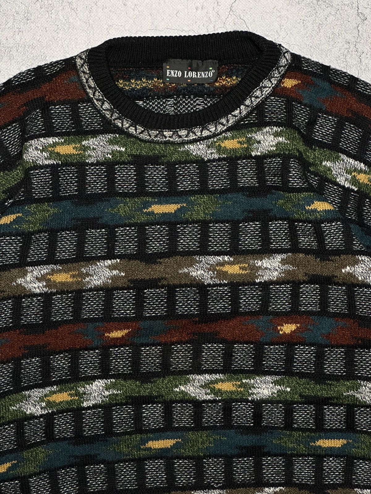 Carlo Colucci Vintage Enzo Lorenzo Coogi style Sweater Multicolour Size US XL / EU 56 / 4 - 4 Thumbnail