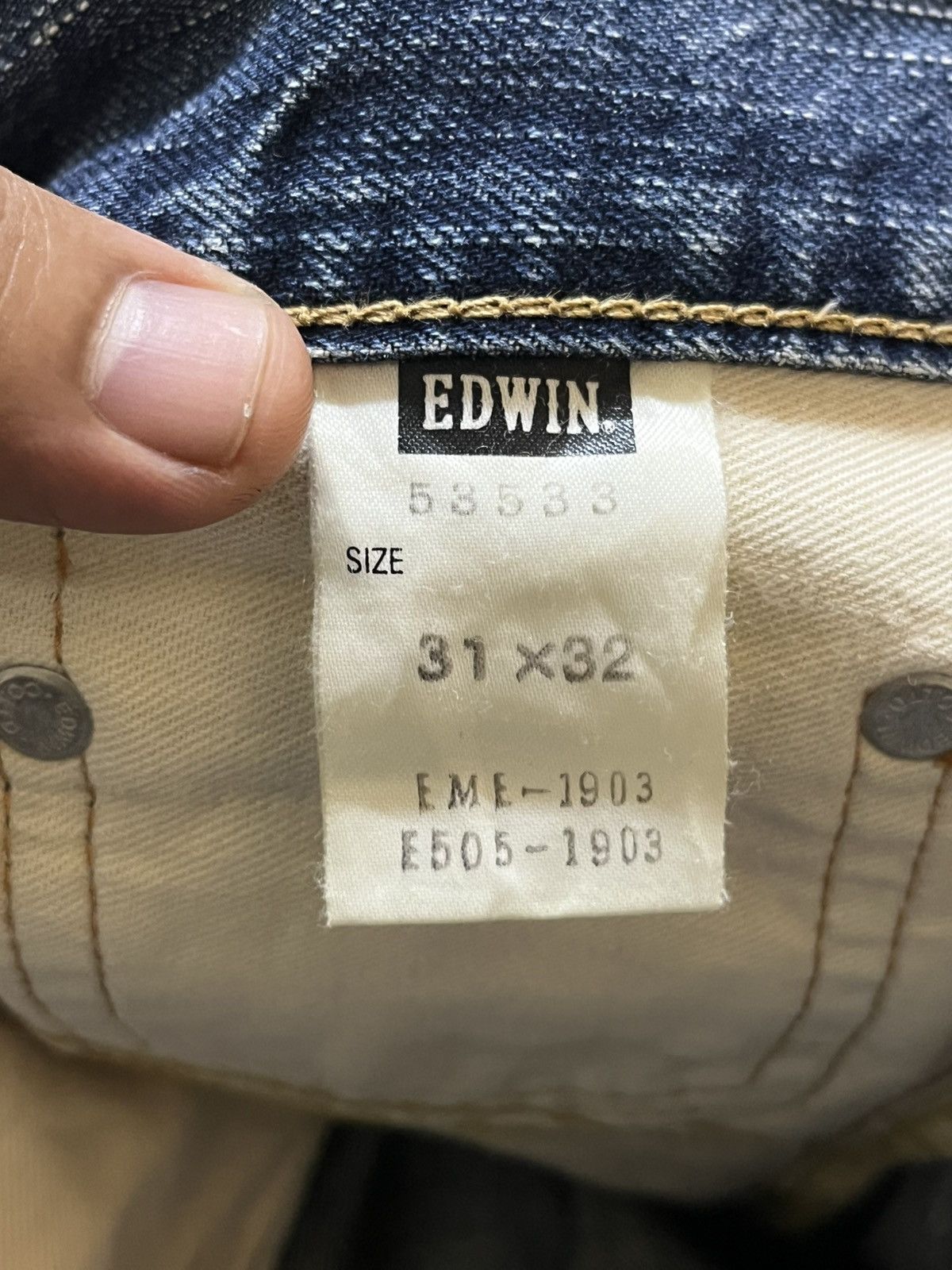 Edwin Vintage Edwin 53533 Faded Mudwash Distressed Denim Size US 33 - 8 Thumbnail