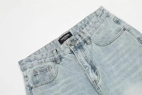 Japanese Brand Men's Street Straight Loose Washed Ripped Jeans Size US 32 / EU 48 - 3 Thumbnail