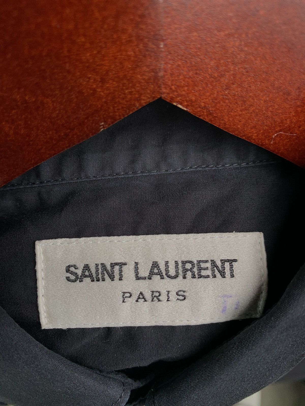 Saint Laurent Paris Plain Black Button Up Shirt Size S / US 4 / IT 40 - 6 Thumbnail