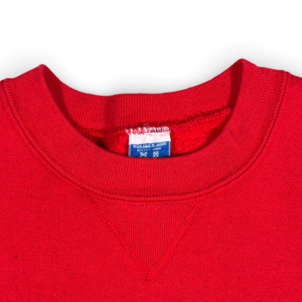 Russell Athletic VINTAGE Russell Athletic Red Crew Neck Pullover Sweater Mens Medium USA 90s School Trojets Embroidered Graphic Print Retro Cotton Blend Size US M / EU 48-50 / 2 - 3 Thumbnail