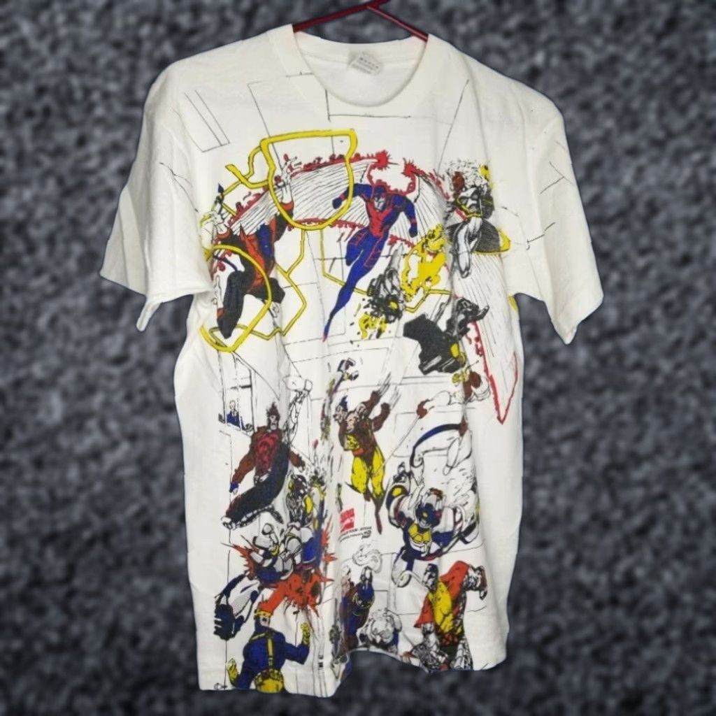 Vintage VINTAGE Marvel Danger Room T Shirt 1993 X-Men Comics White Mens Large Size US L / EU 52-54 / 3 - 1 Thumbnail