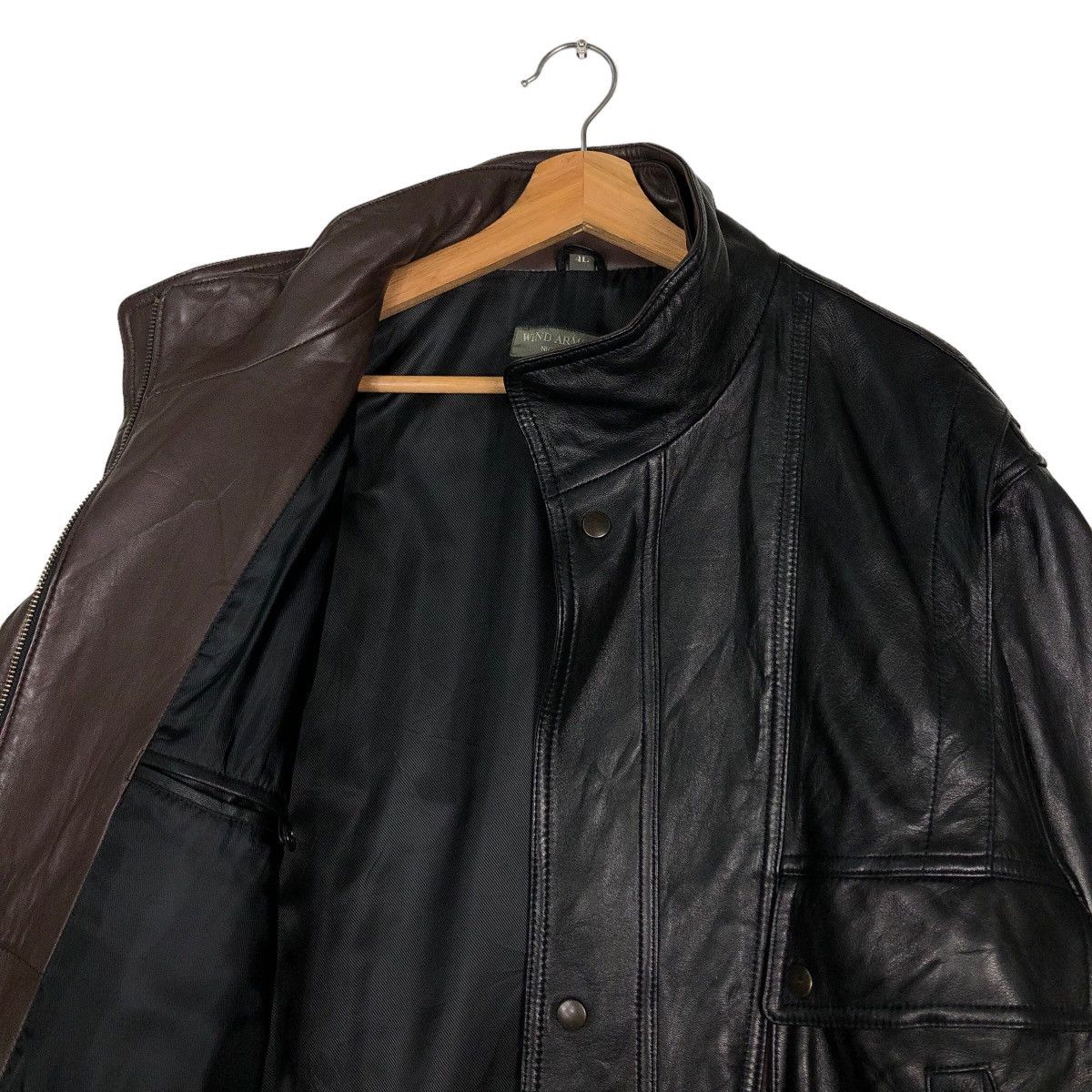 Japanese Brand 🔥Vtg Bomber Jacket Leather Biker Wind Armor Nichiwa Japan Size US L / EU 52-54 / 3 - 10 Thumbnail