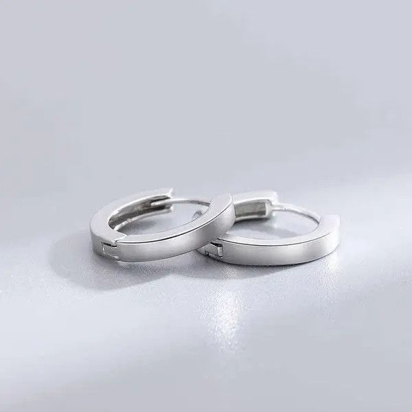 Other Small silver hoop earrings for men women unisex style Size ONE SIZE - 3 Thumbnail