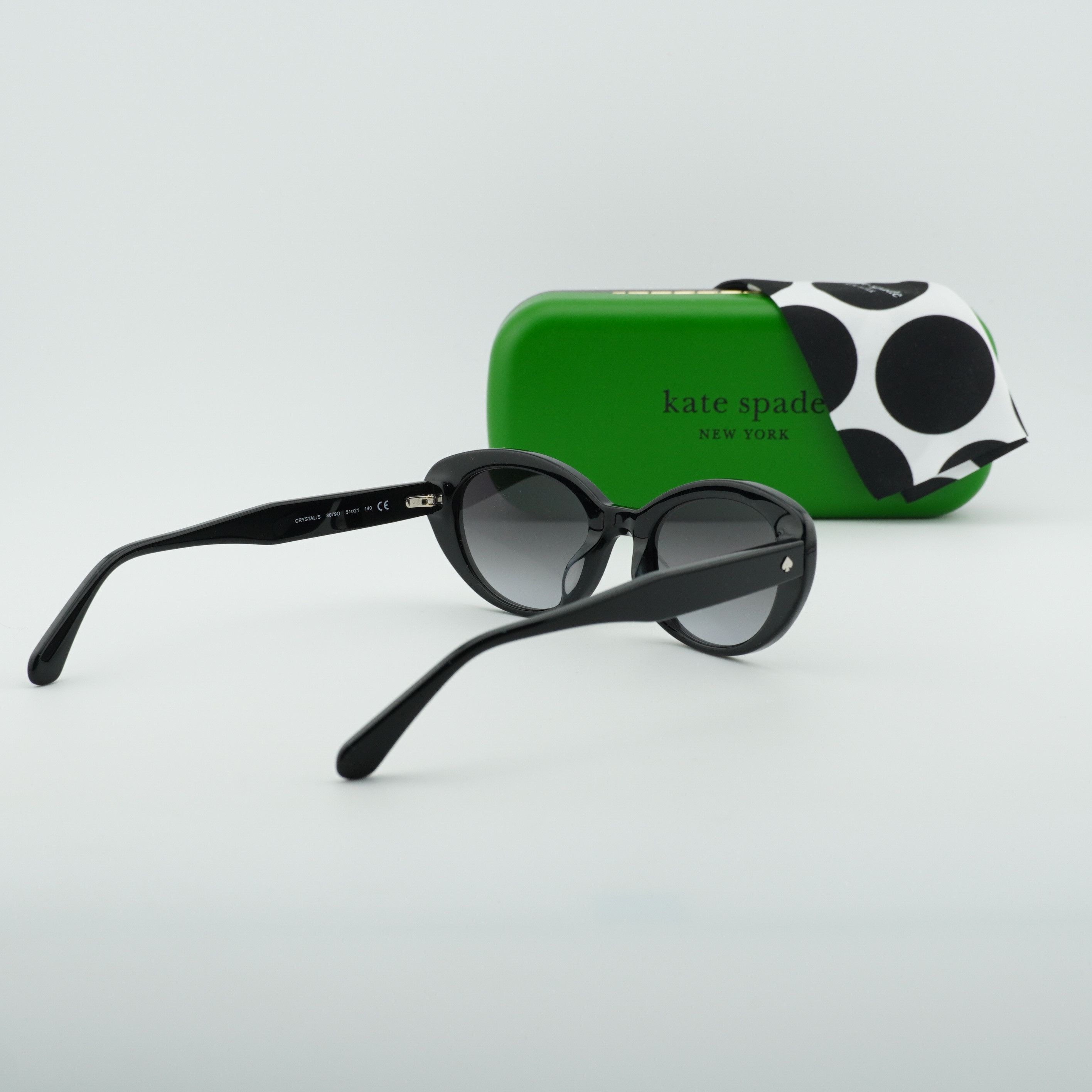 Kate Spade Kate Spade CRYSTAL/S 0807 9O Sunglasses Black Cat Eye Frame Size ONE SIZE - 11 Thumbnail